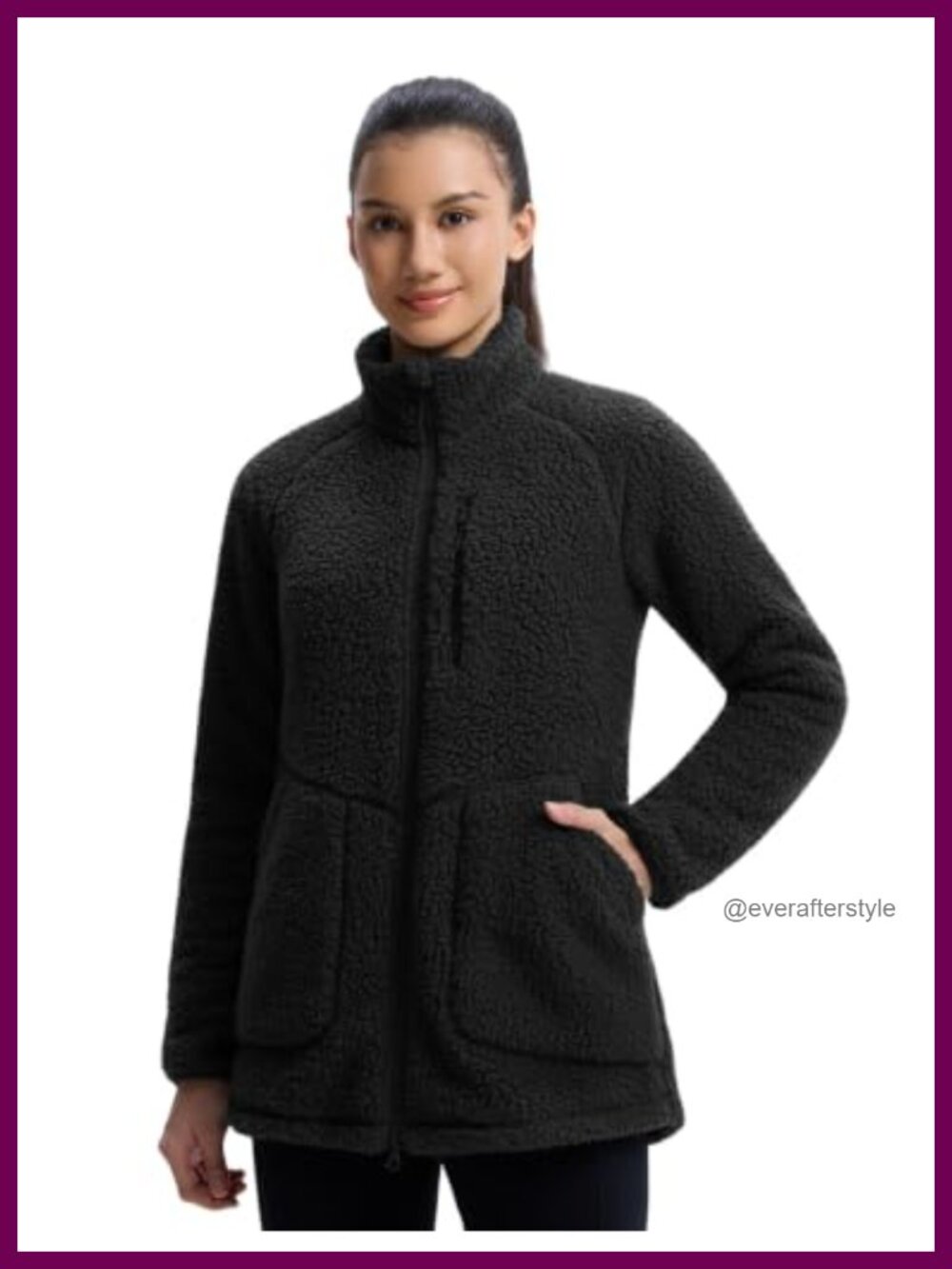 Long Fleece Jacket Full Zip Lightweight Warmth
